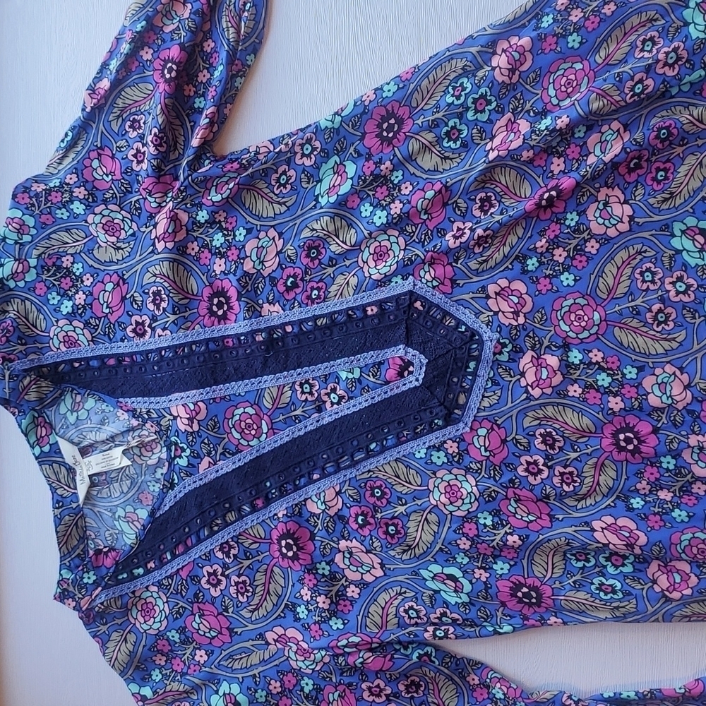 Matilda Jane Blue Jewel ToneThoughts & Dreams Floral Peasant Dress XS NWT - Picture 2 of 6